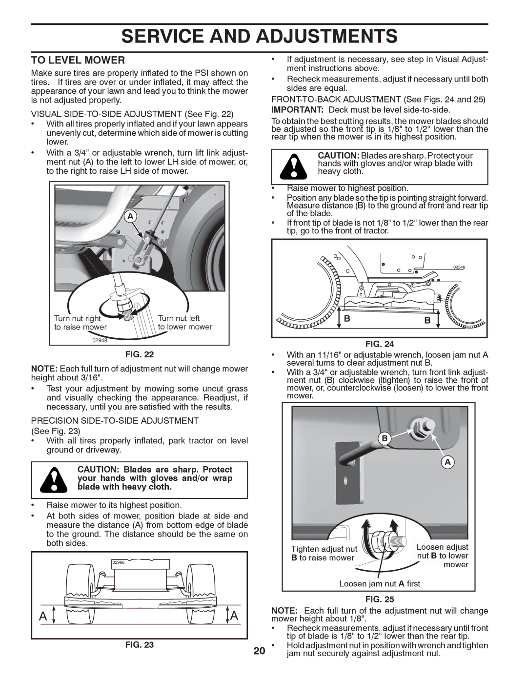 Husqvarna 2042 LS (CA) manual To Level Mower 