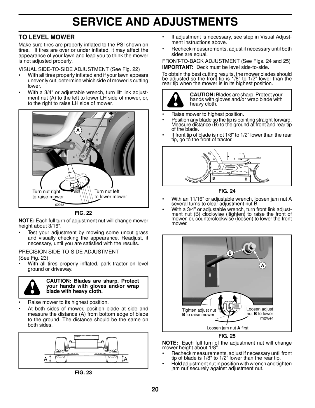 Husqvarna 2042 LS manual To Level Mower 