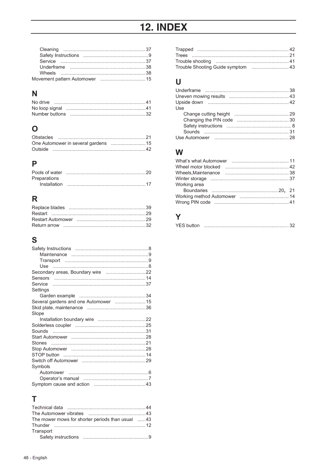 Husqvarna 210 C manual Trouble Shooting Guide symptom 