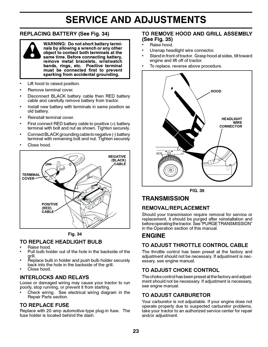 Husqvarna 2146XLS owner manual Transmission 