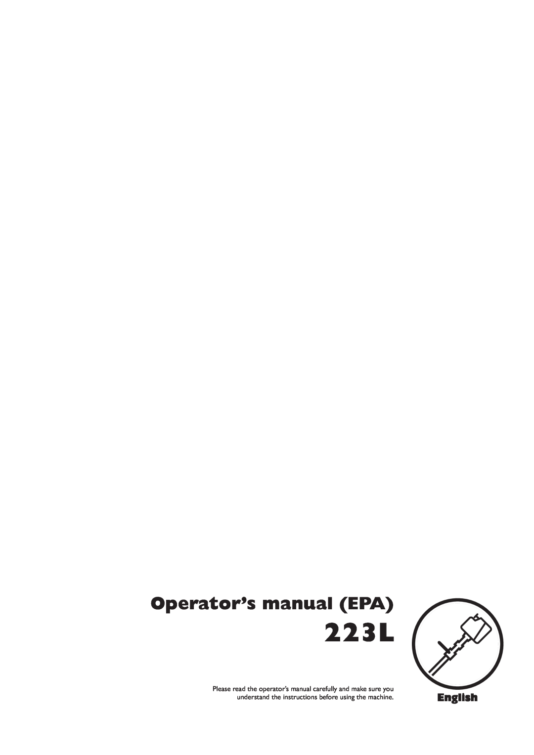 Husqvarna 223L manual Operator’s manual EPA, English 