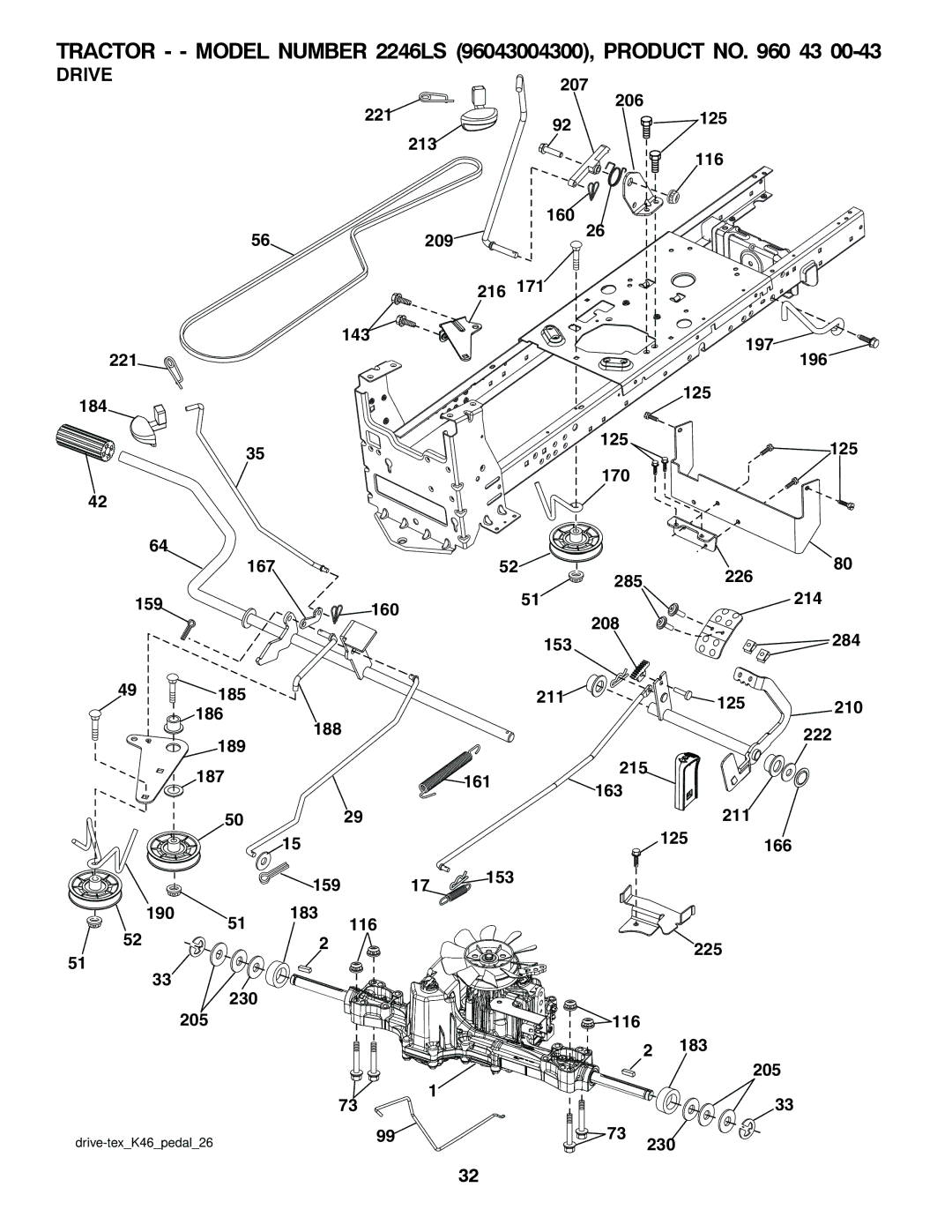 Husqvarna 2246LS owner manual Drive 