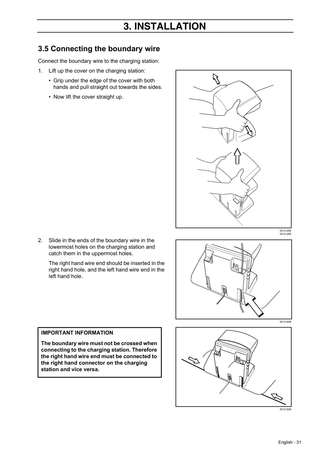 Husqvarna 230 ACX/220 AC manual Connecting the boundary wire 