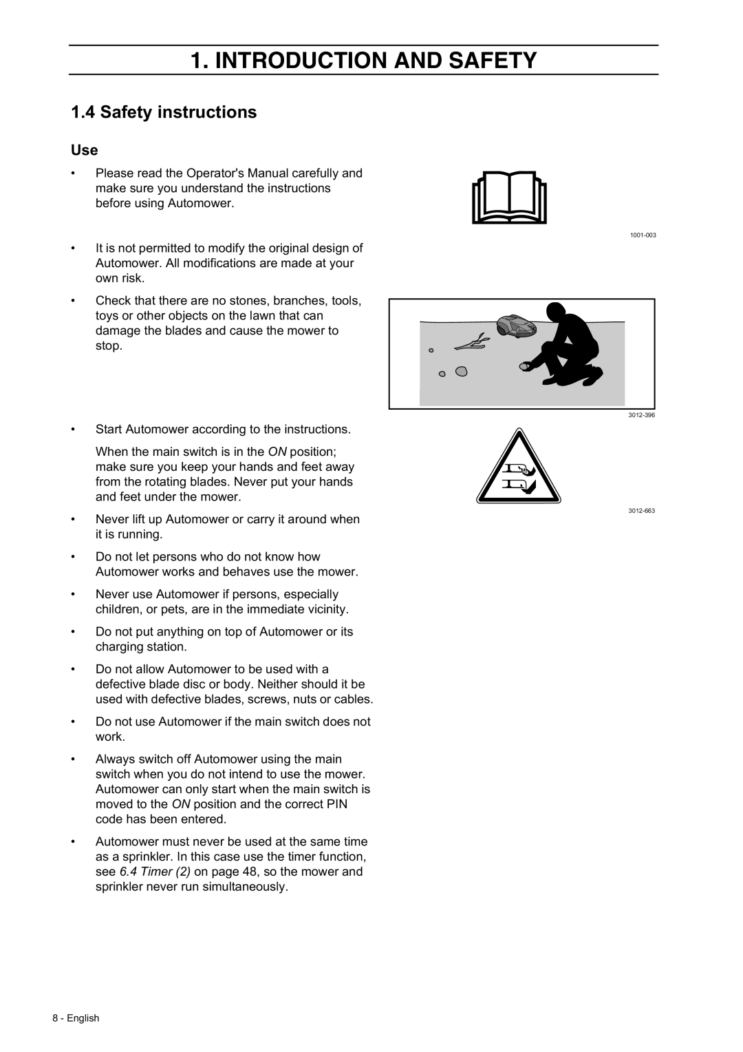 Husqvarna 230 ACX/220 AC manual Safety instructions, Use 