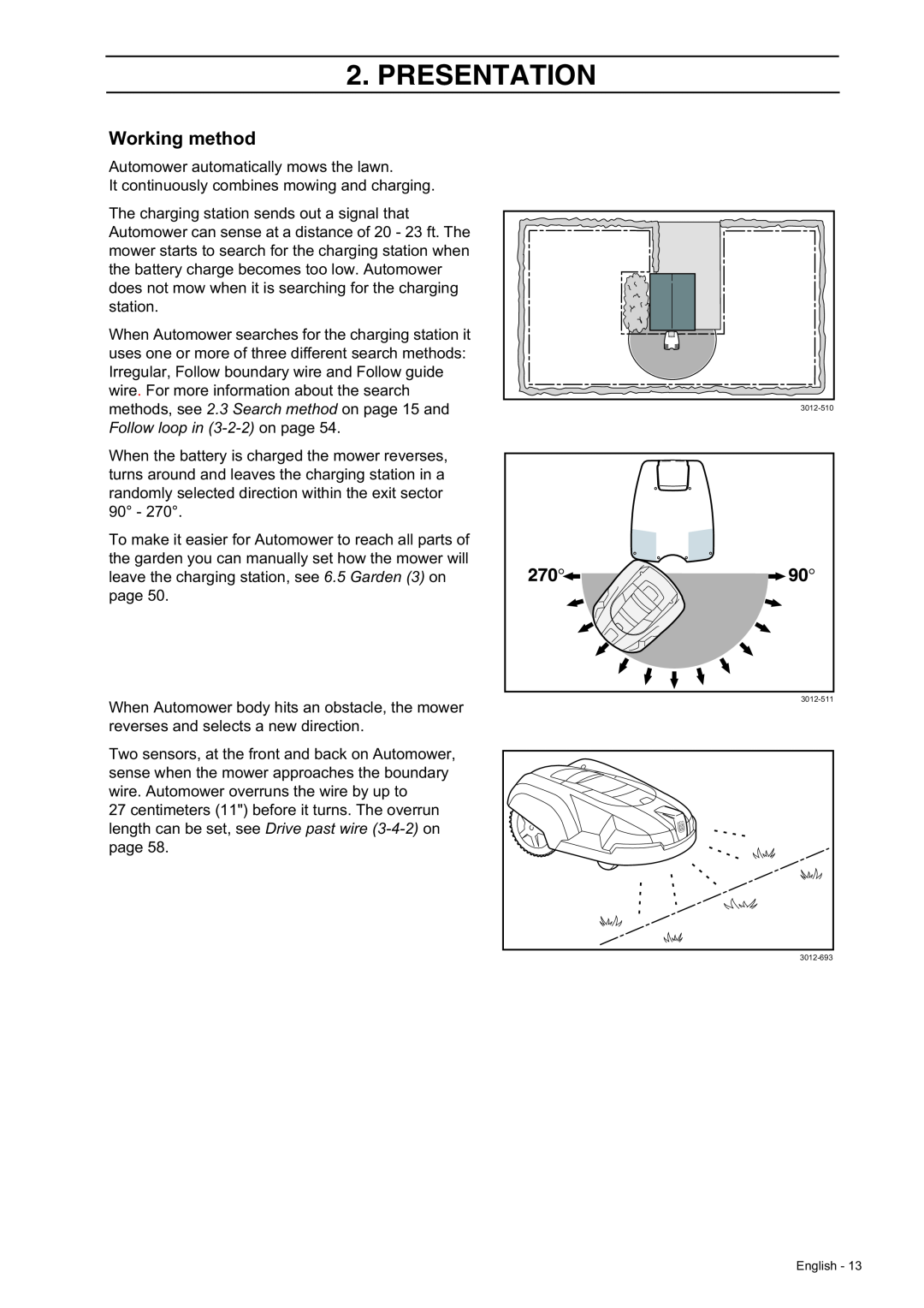 Husqvarna 230 ACX/220 AC manual Working method, Presentation 