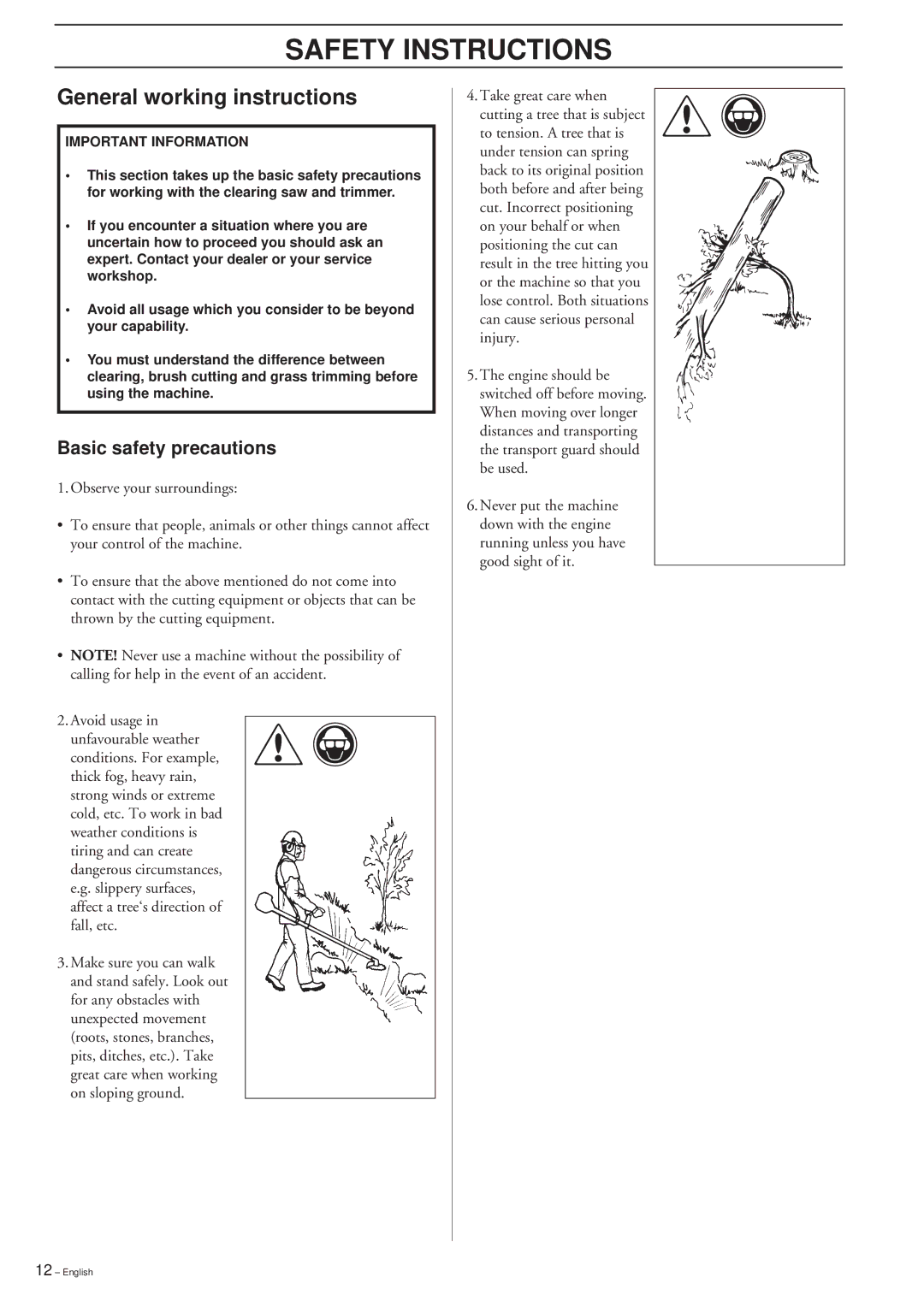 Husqvarna 232R/RD 235R, 227R/RD manual General working instructions, Basic safety precautions 