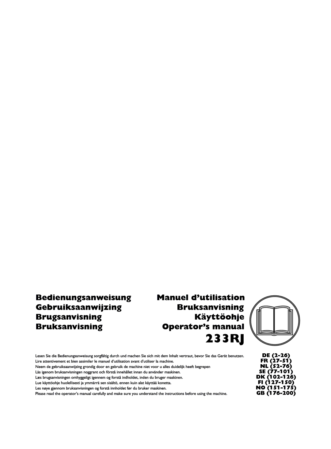 Husqvarna 233RJ manual 