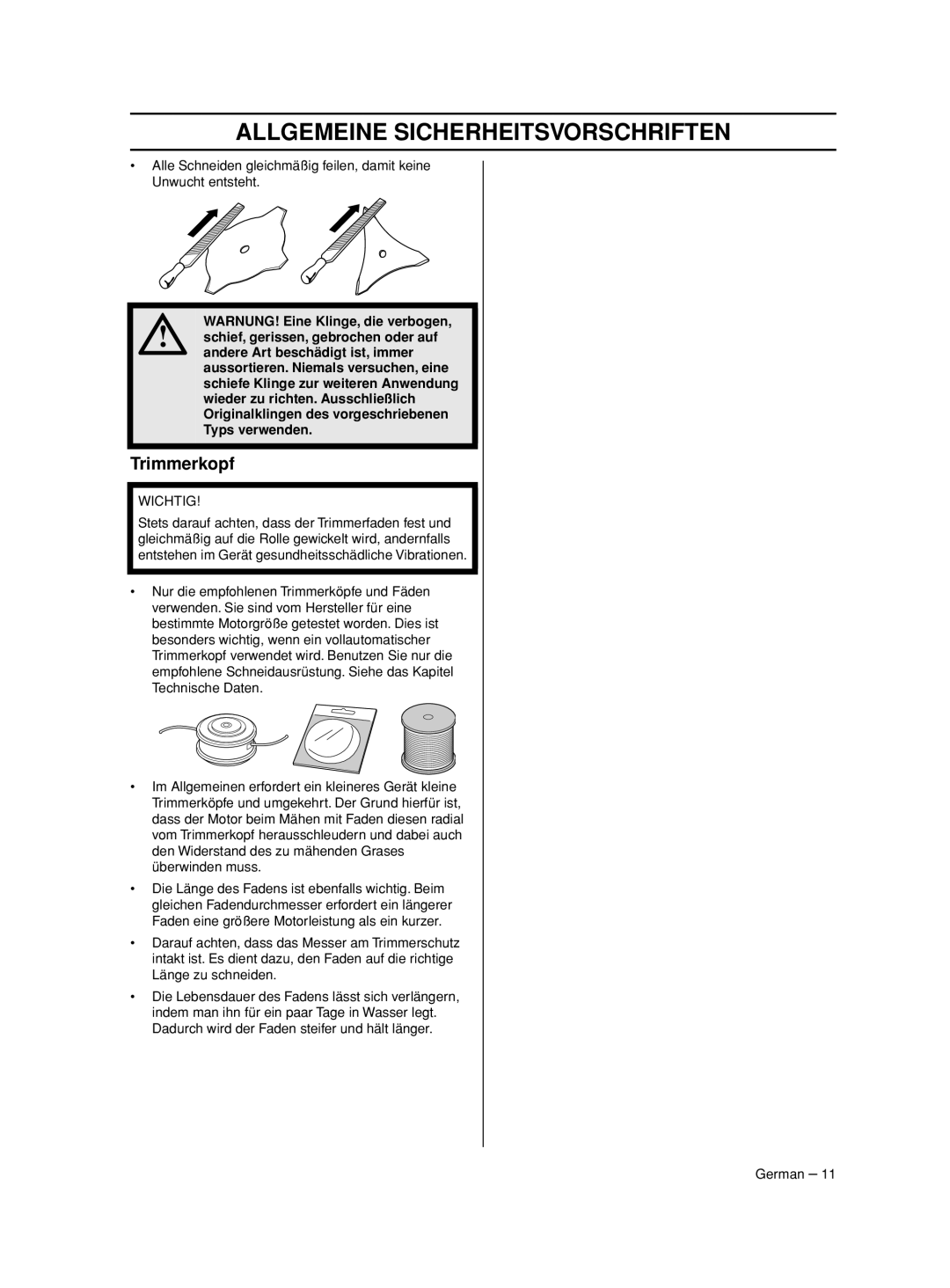 Husqvarna 233RJ manual Trimmerkopf 