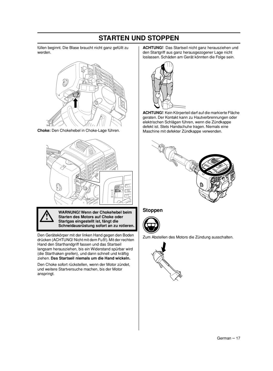 Husqvarna 233RJ manual Stoppen 