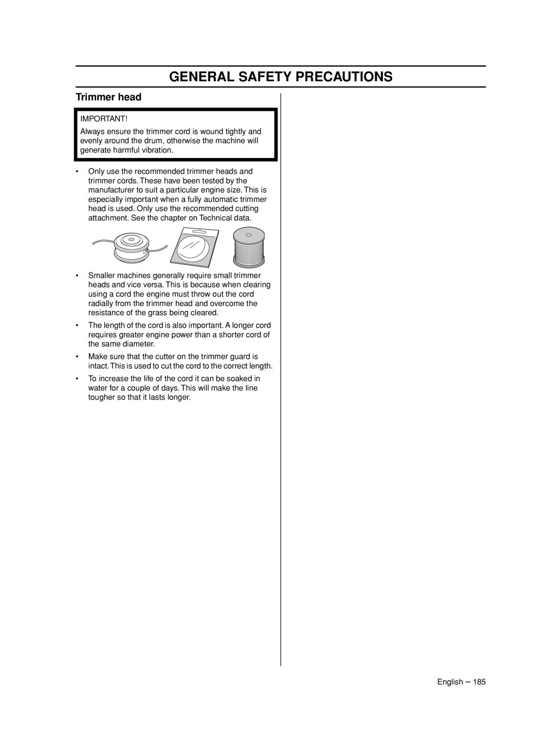 Husqvarna 233RJ manual Trimmer head 