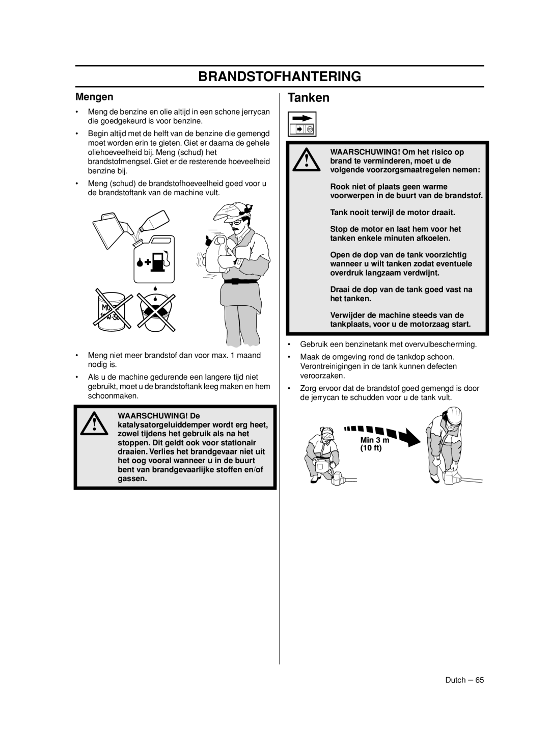 Husqvarna 233RJ manual Tanken, Mengen 