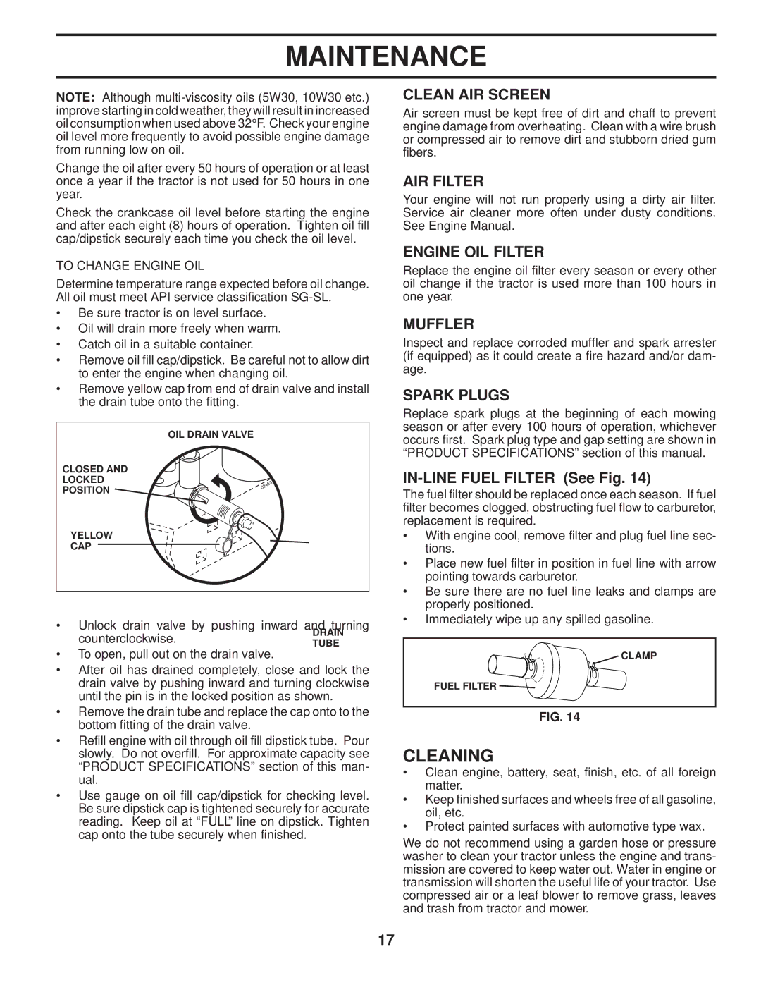 Husqvarna 2348 LS manual Cleaning 