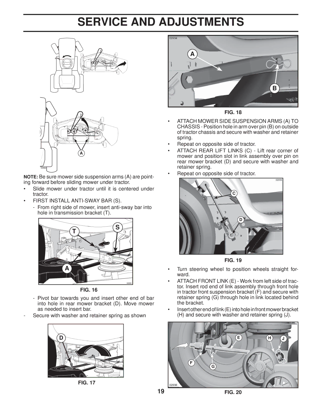 Husqvarna 2348 LS manual First Install ANTI-SWAY BAR S 