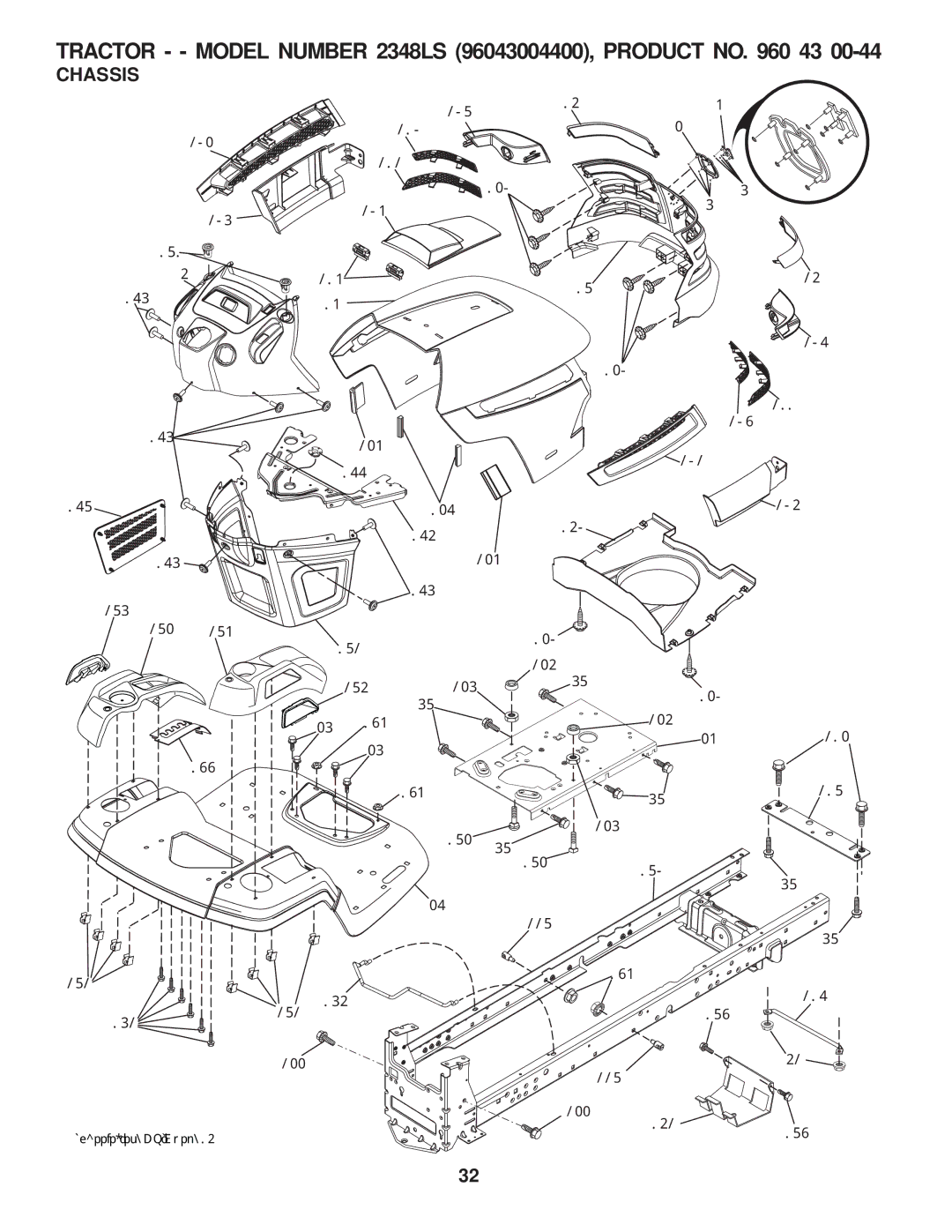 Husqvarna 2348 LS manual Chassis 