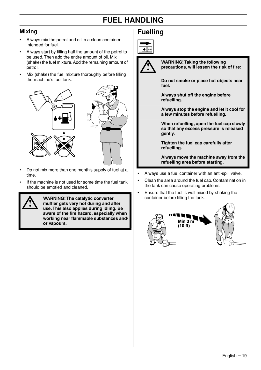 Husqvarna 235F manual Fuelling, Mixing 