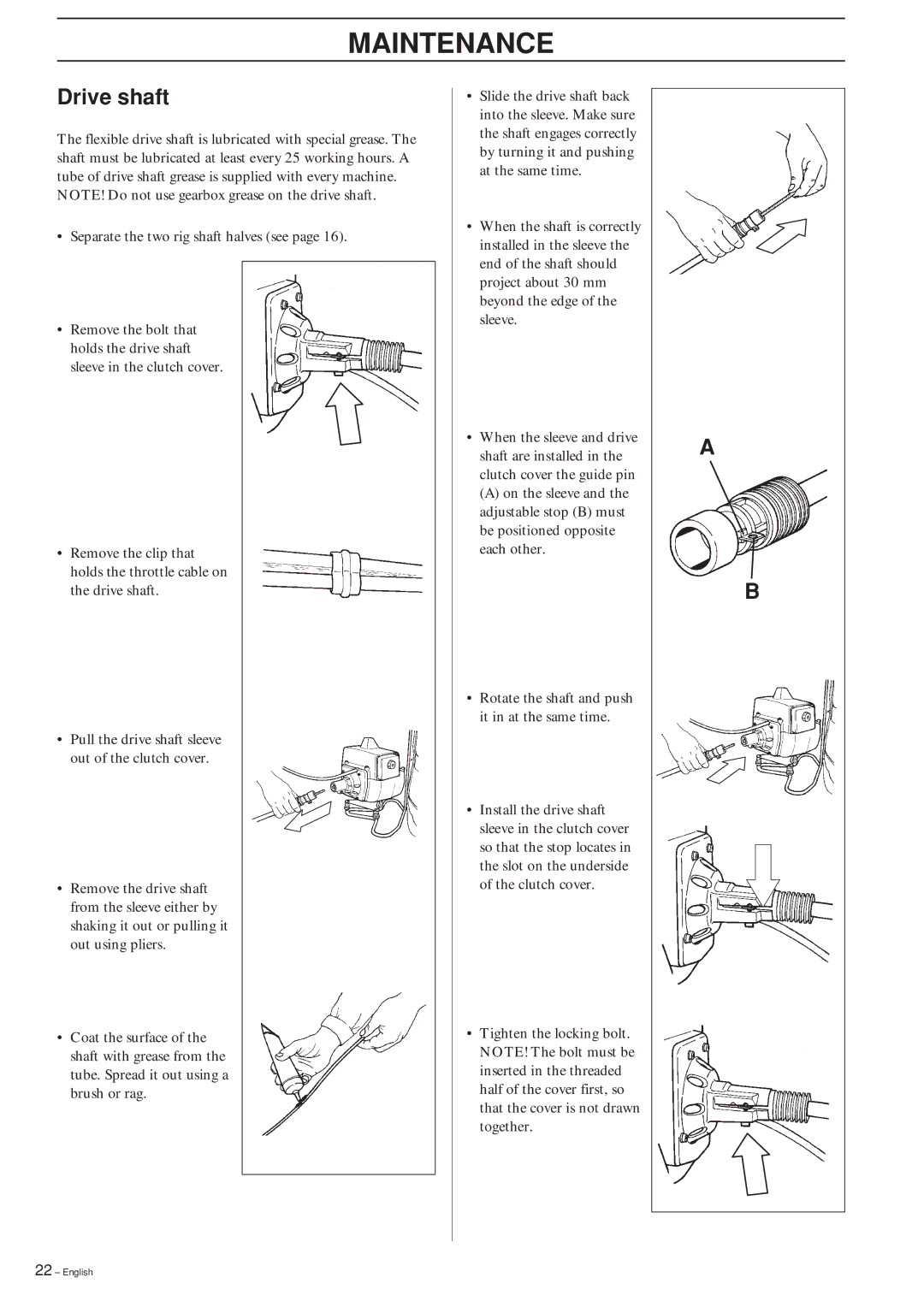 Husqvarna 240RBD manual Drive shaft 