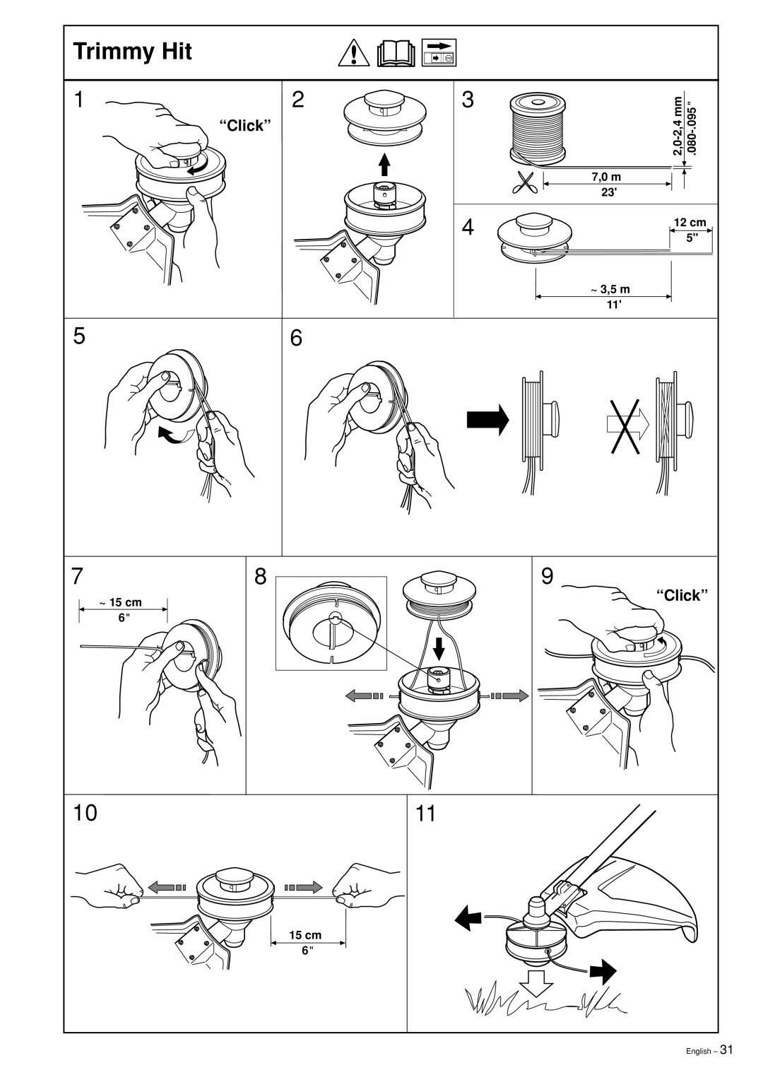 Husqvarna 240RBD manual Click 