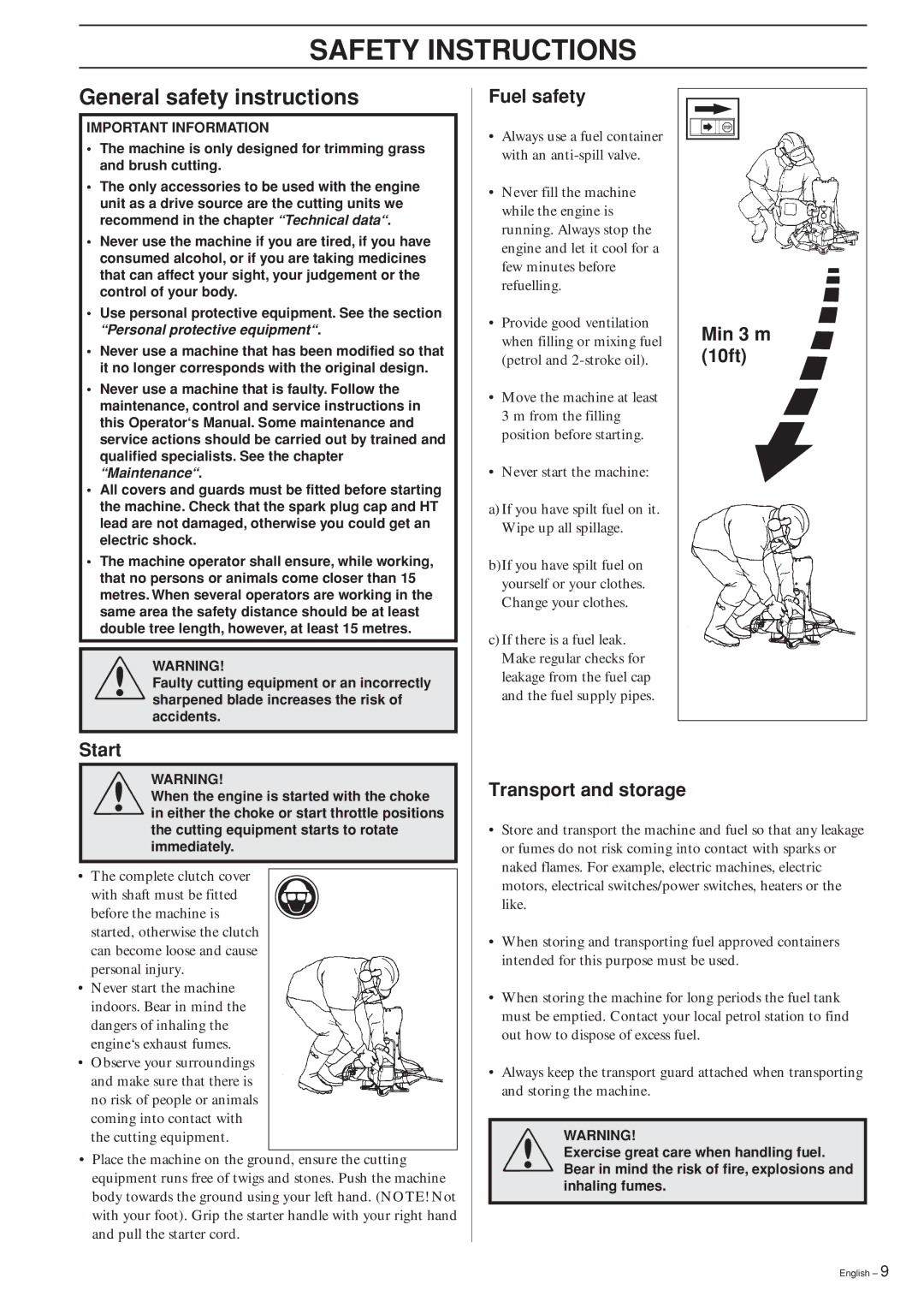 Husqvarna 240RBD manual General safety instructions 