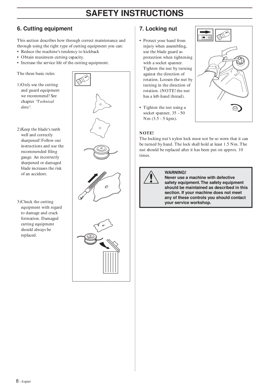 Husqvarna 232RJ, 240RJ, 227RJ manual Safety Instructions 