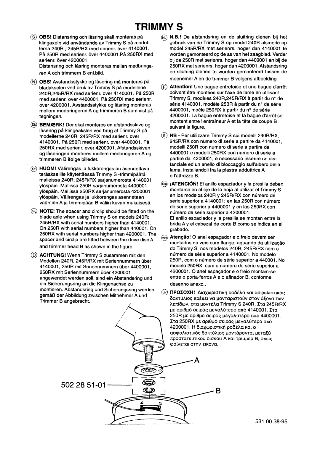 Husqvarna 245RX manual 