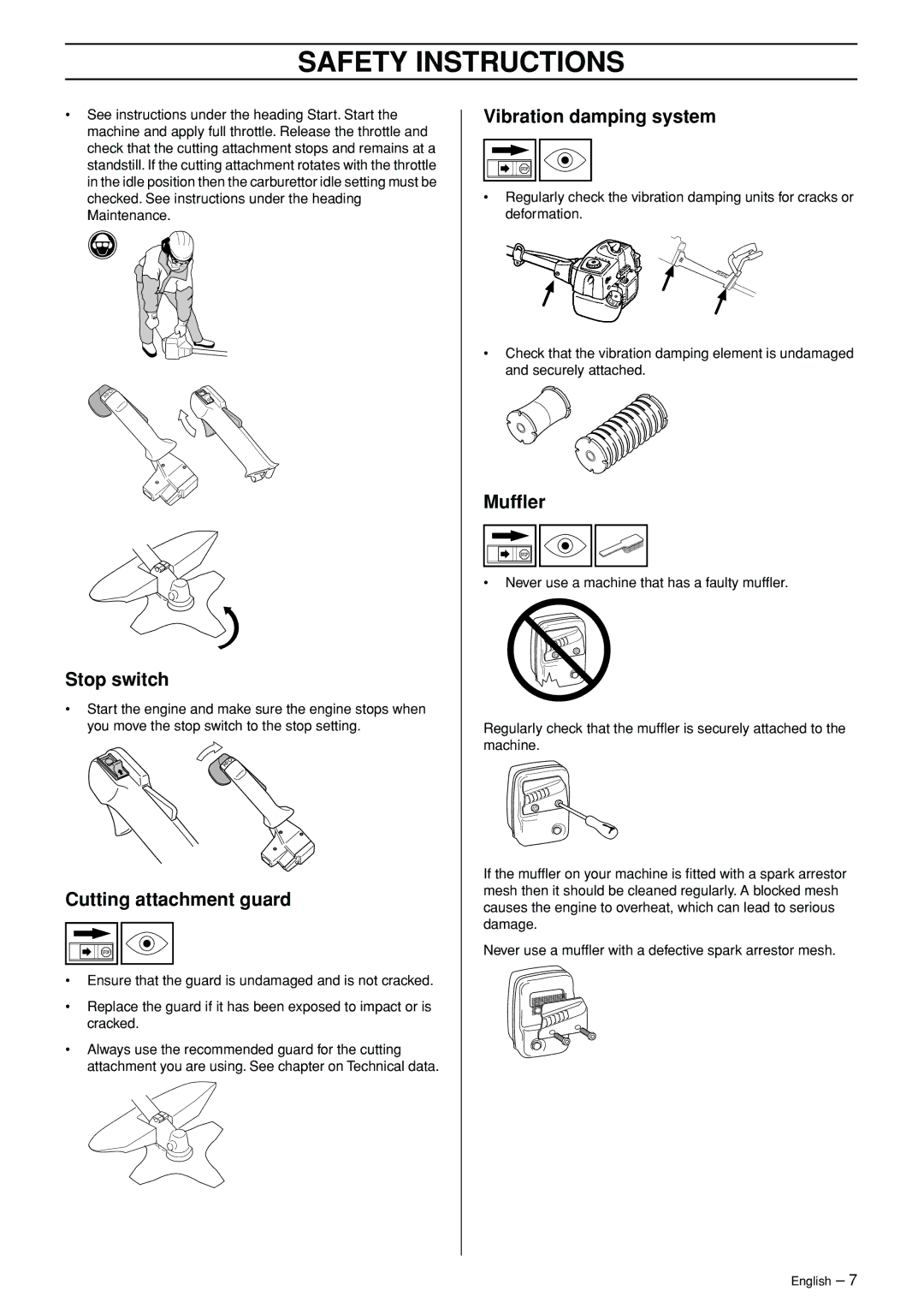 Husqvarna 245RX manual Stop switch 