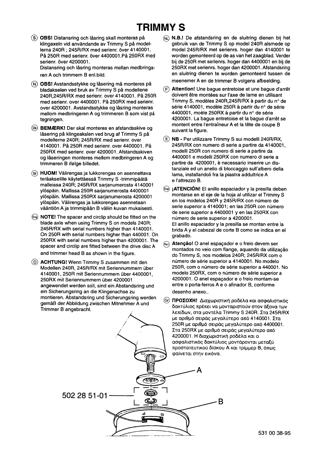 Husqvarna 250 R manual 