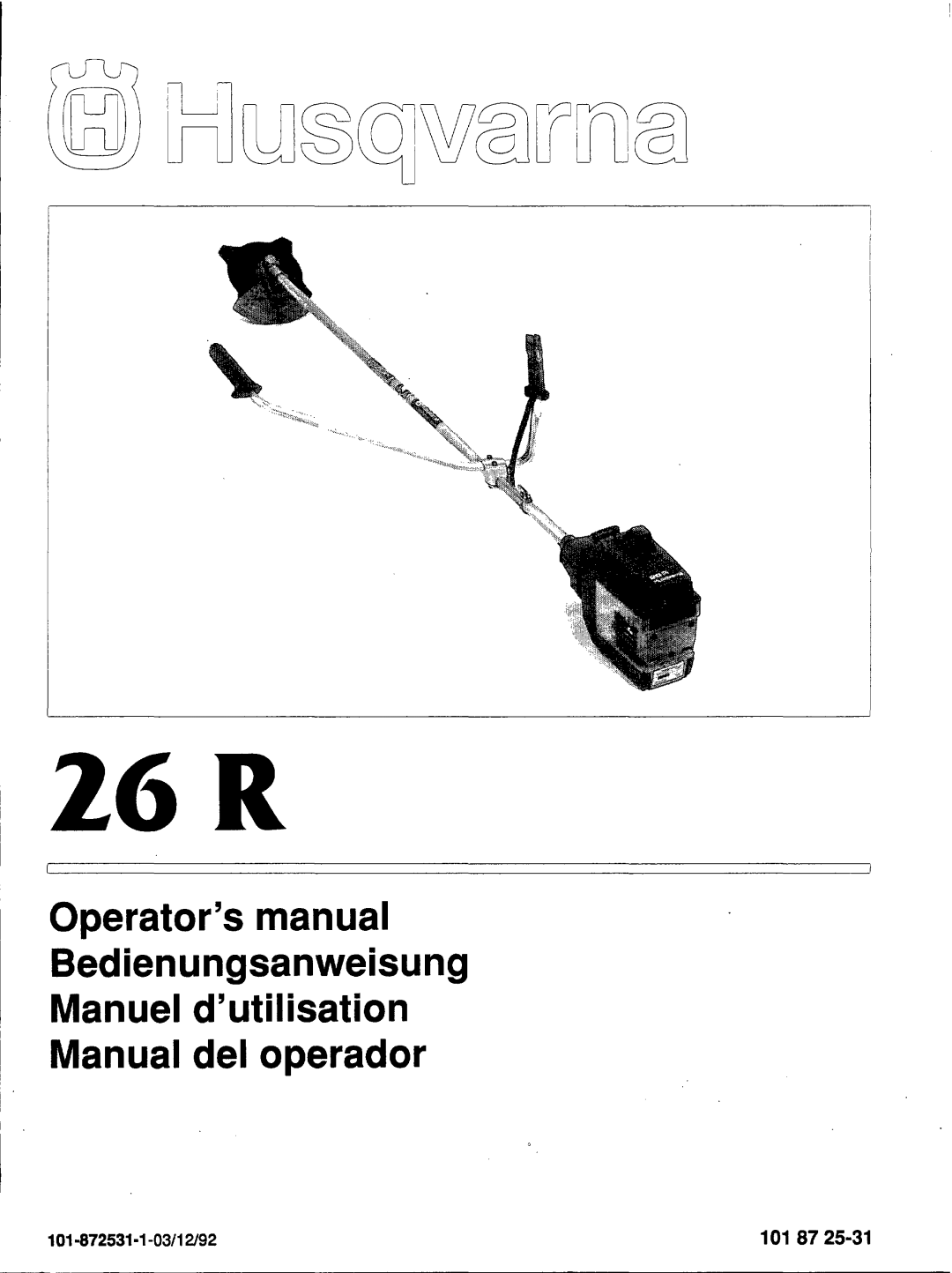 Husqvarna 26 R manual 