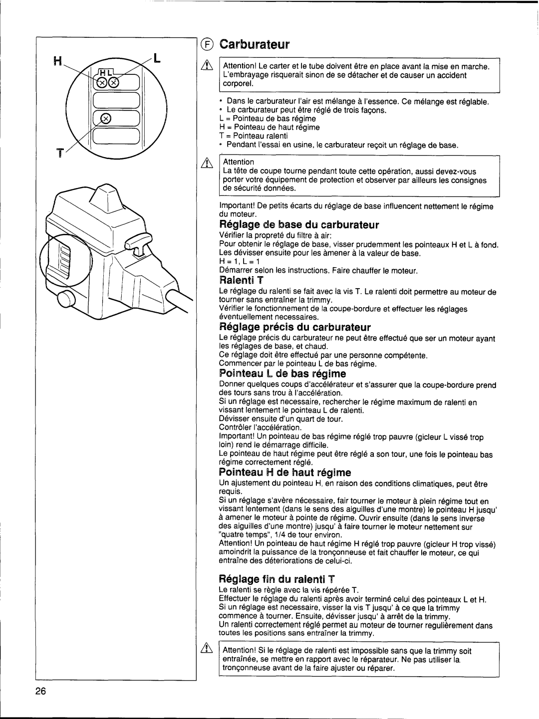 Husqvarna 26 R manual 