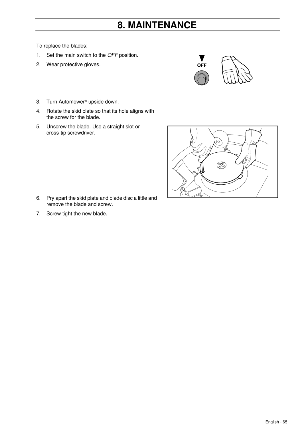 Husqvarna 260 ACX manual Maintenance 