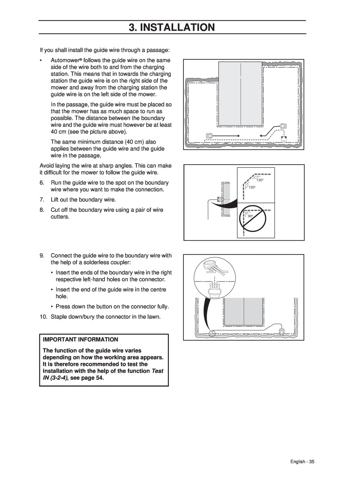 Husqvarna 260 ACX manual Installation, Important Information 
