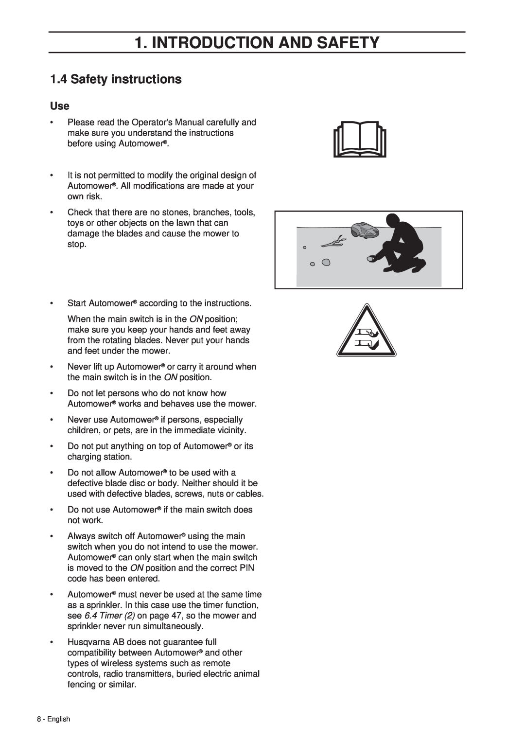 Husqvarna 260 ACX manual 1.4Safety instructions, Introduction And Safety 