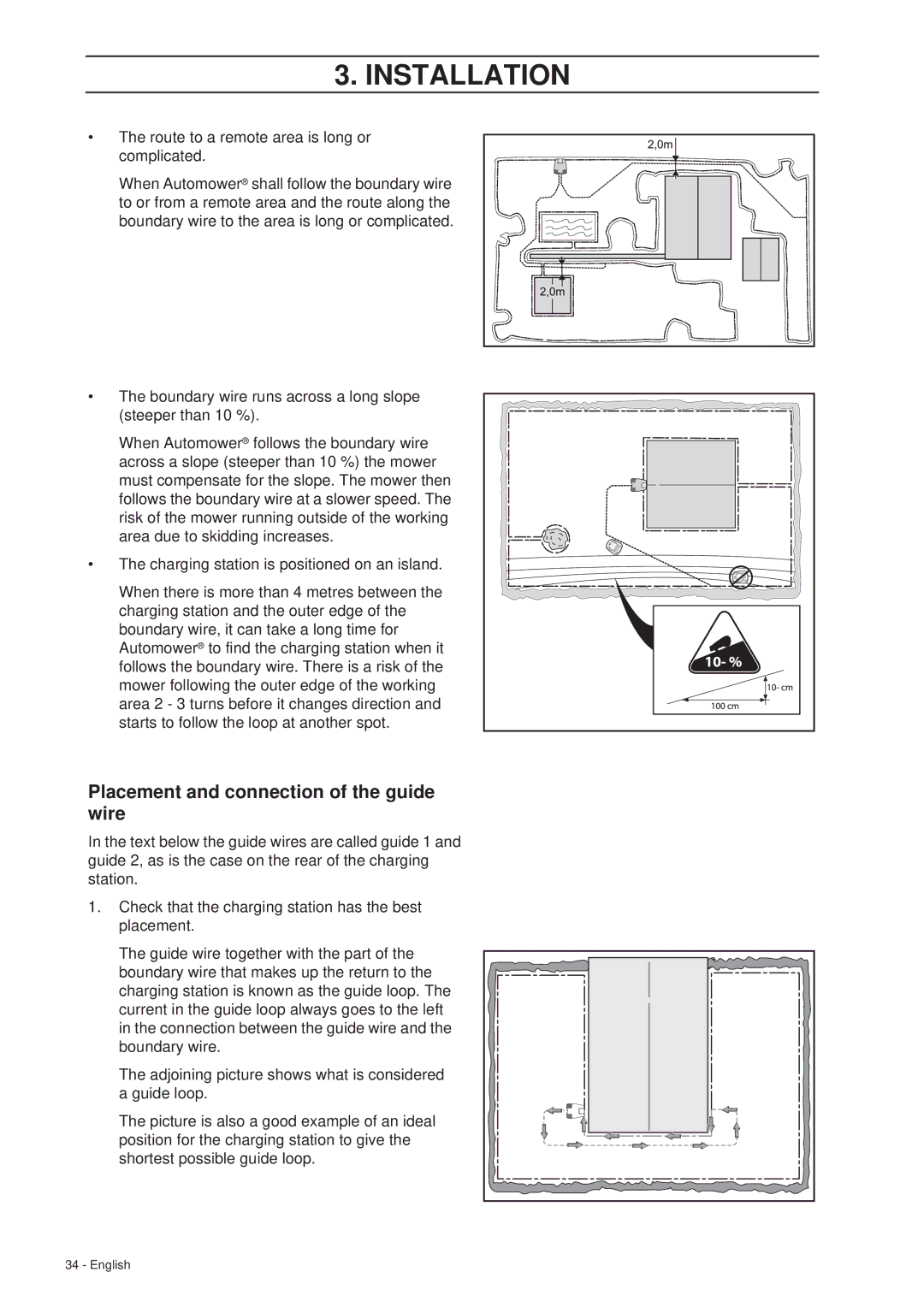 Husqvarna 265 ACX manual Placement and connection of the guide wire 