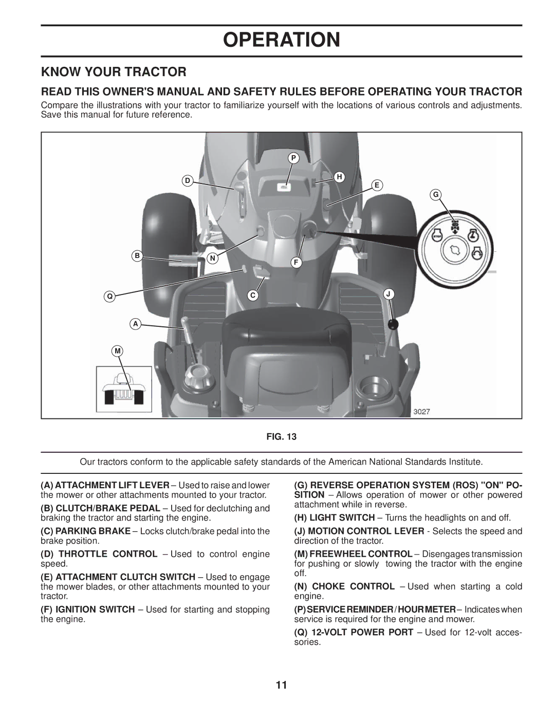 Husqvarna 2754 GLS manual Know Your Tractor 