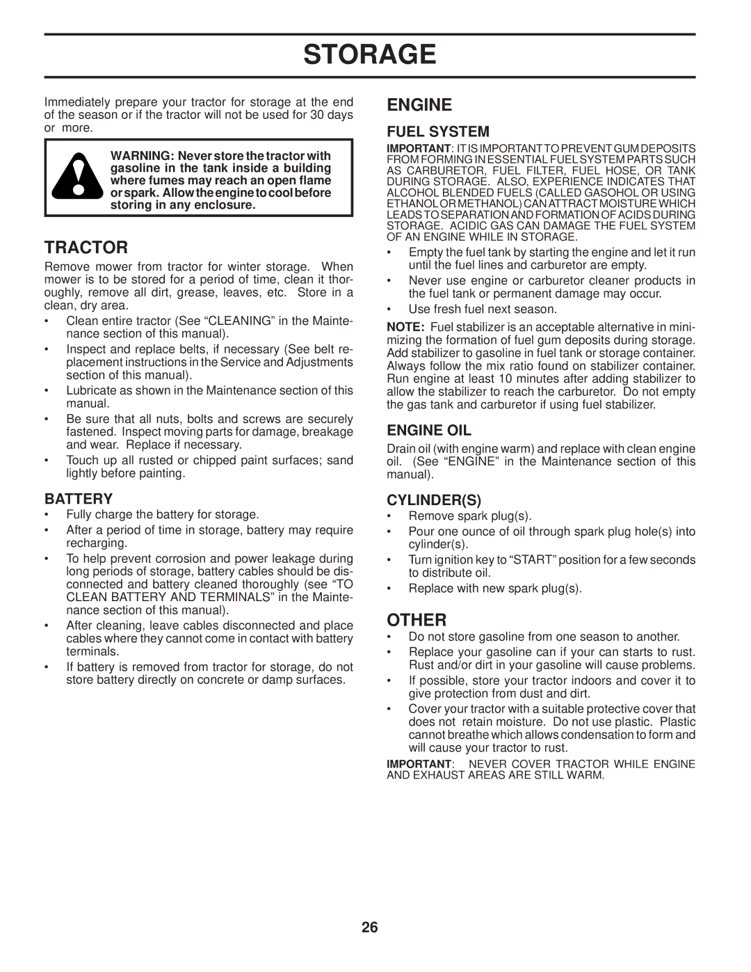 Husqvarna 2754 GLS manual Storage, Other, Fuel System, Engine OIL, Cylinders 