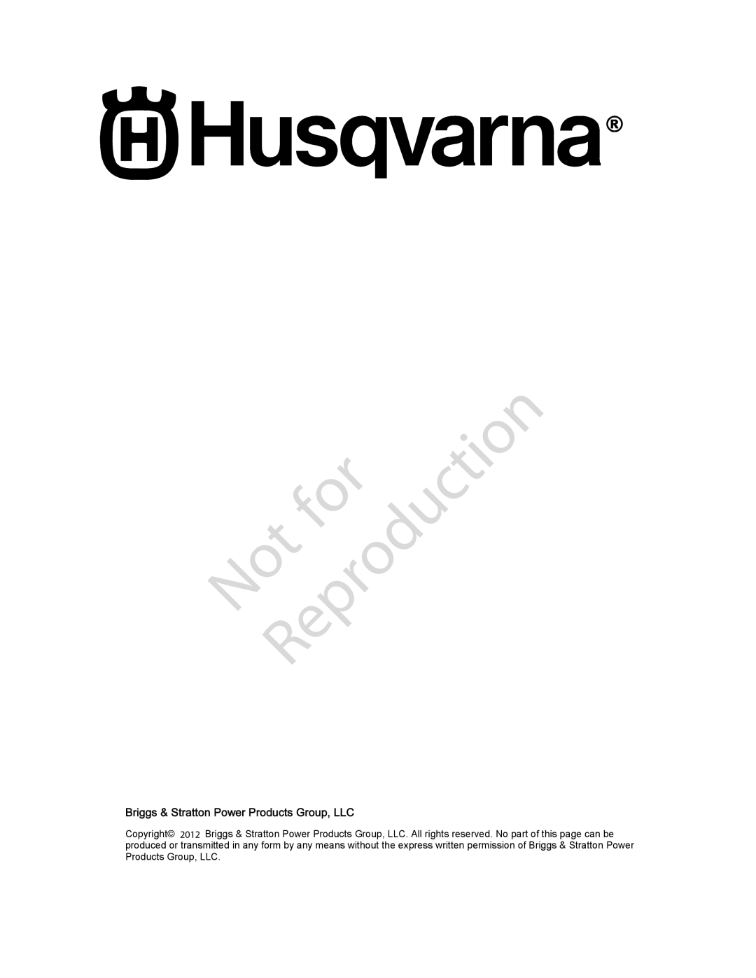 Husqvarna 300 PSI, 020524-00 3 manual Reproduction, Briggs & Stratton Power Products Group, LLC 