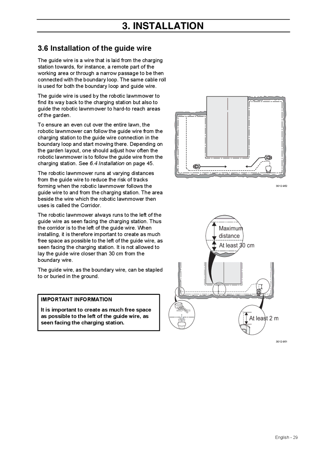 Husqvarna 308 manual Installation of the guide wire 