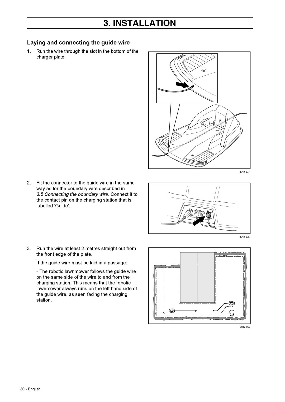 Husqvarna 308 manual Laying and connecting the guide wire 