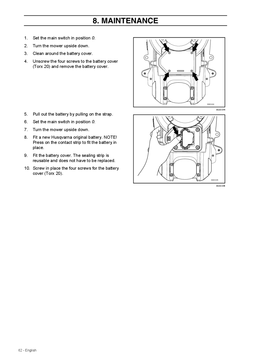 Husqvarna 308 manual 3020-044 