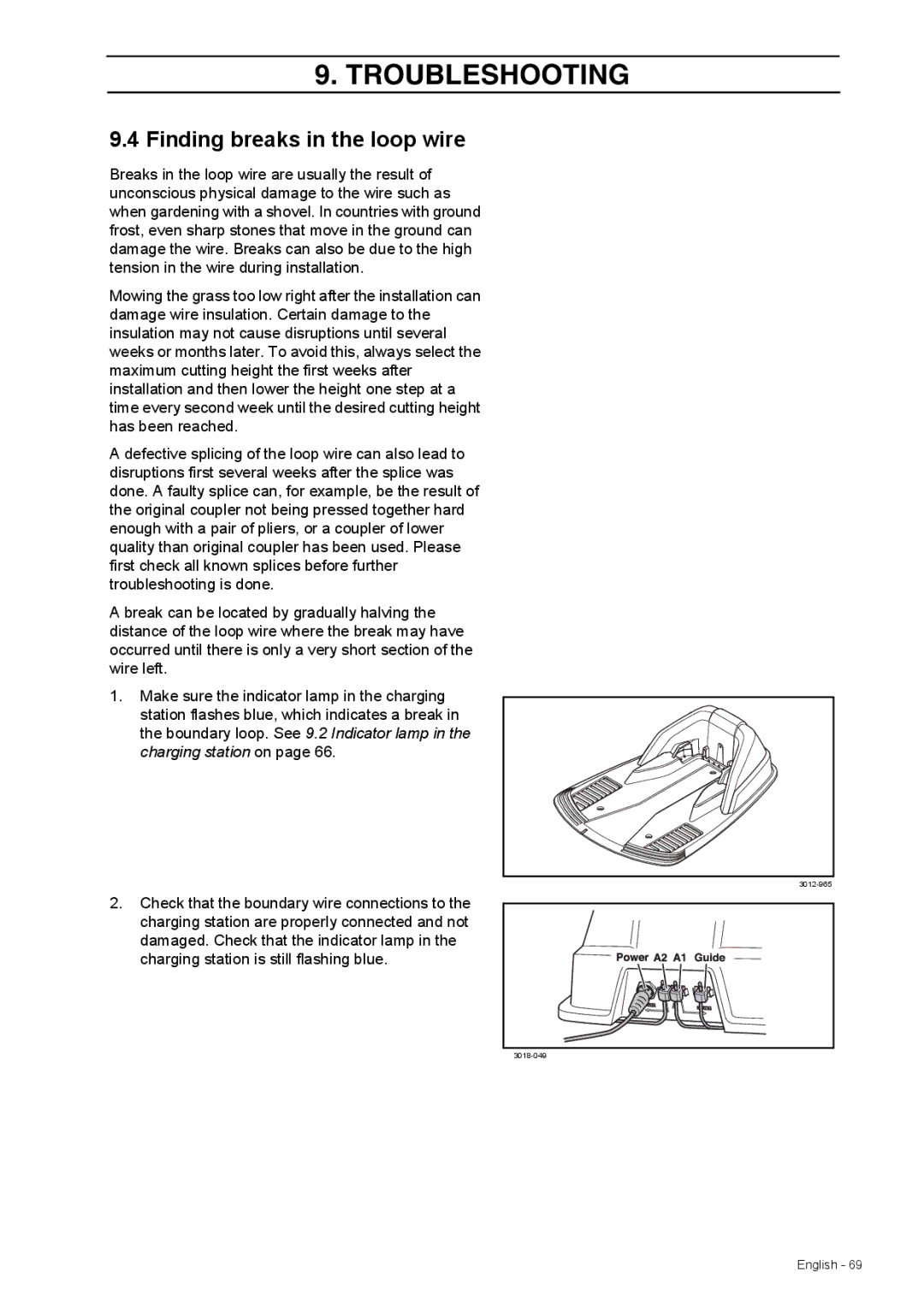 Husqvarna 308 manual Finding breaks in the loop wire 