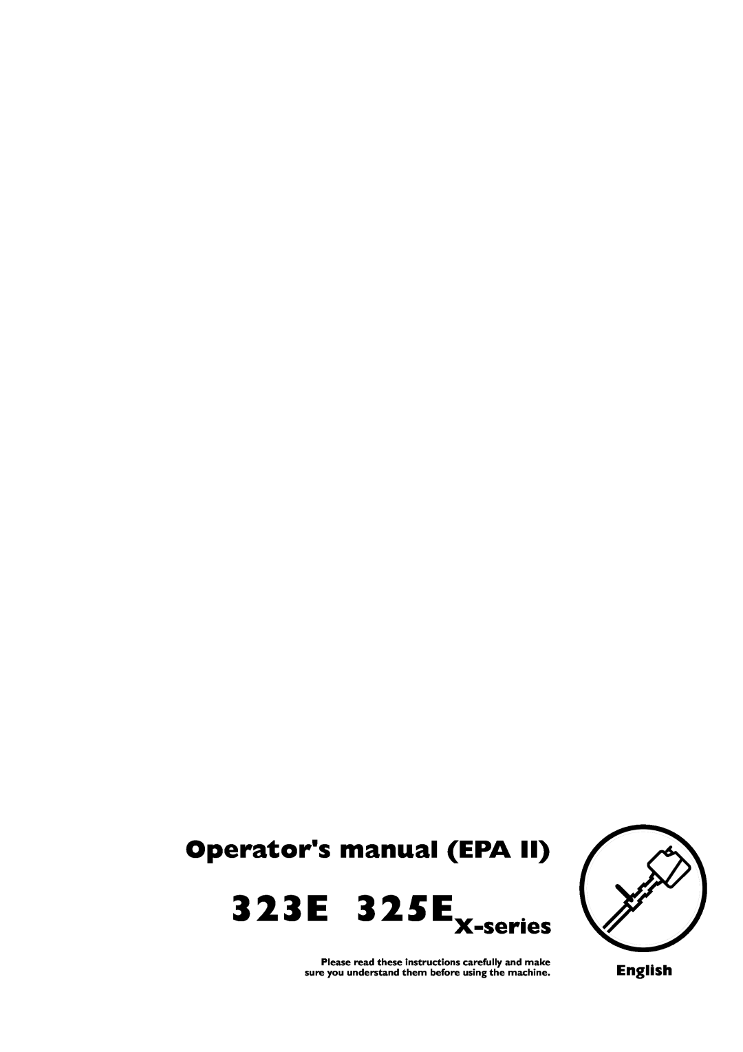 Husqvarna 323E, 325E manual 323E 325EX-series, Operators manual EPA, English 