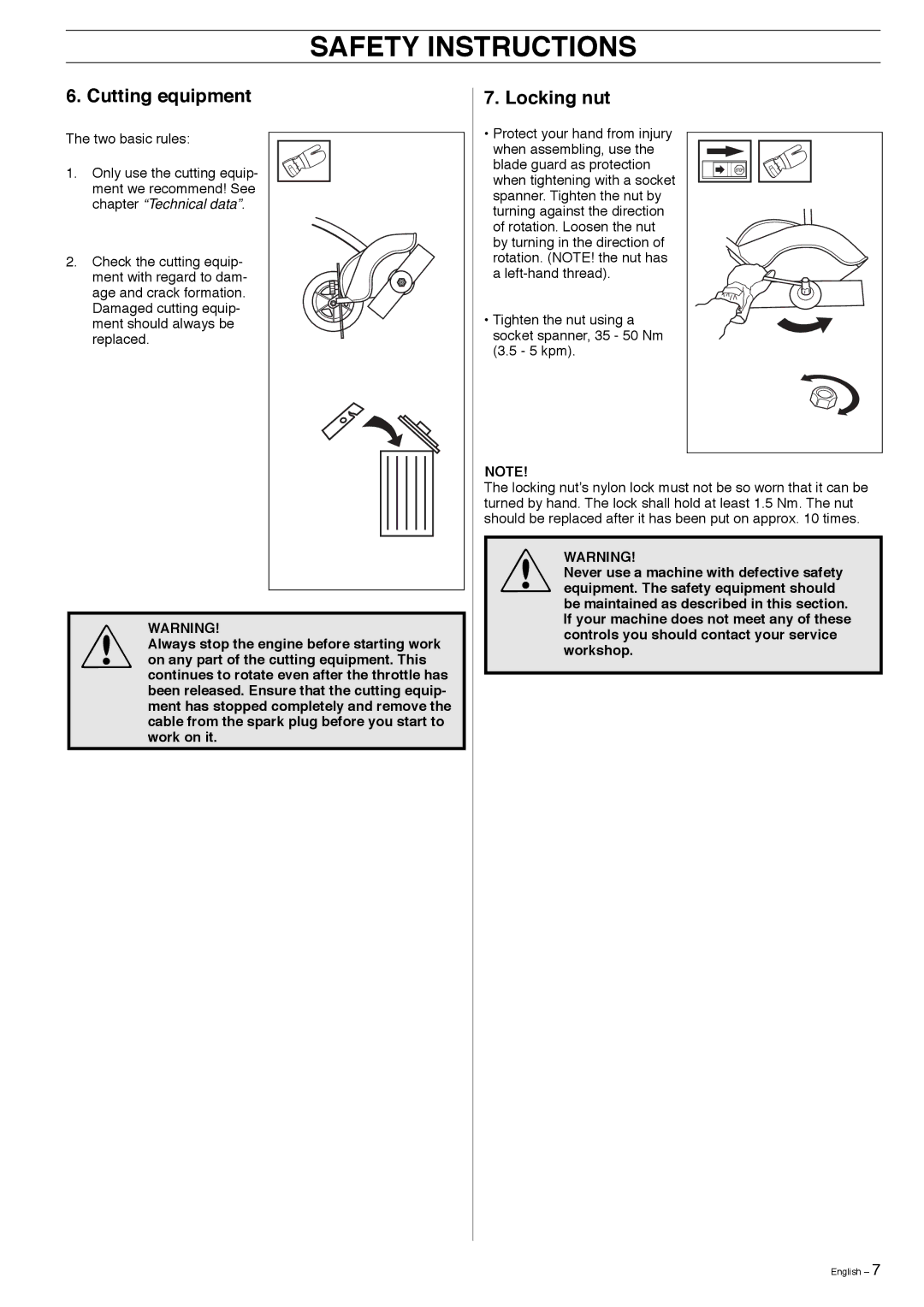 Husqvarna 323E manual Safety Instructions 