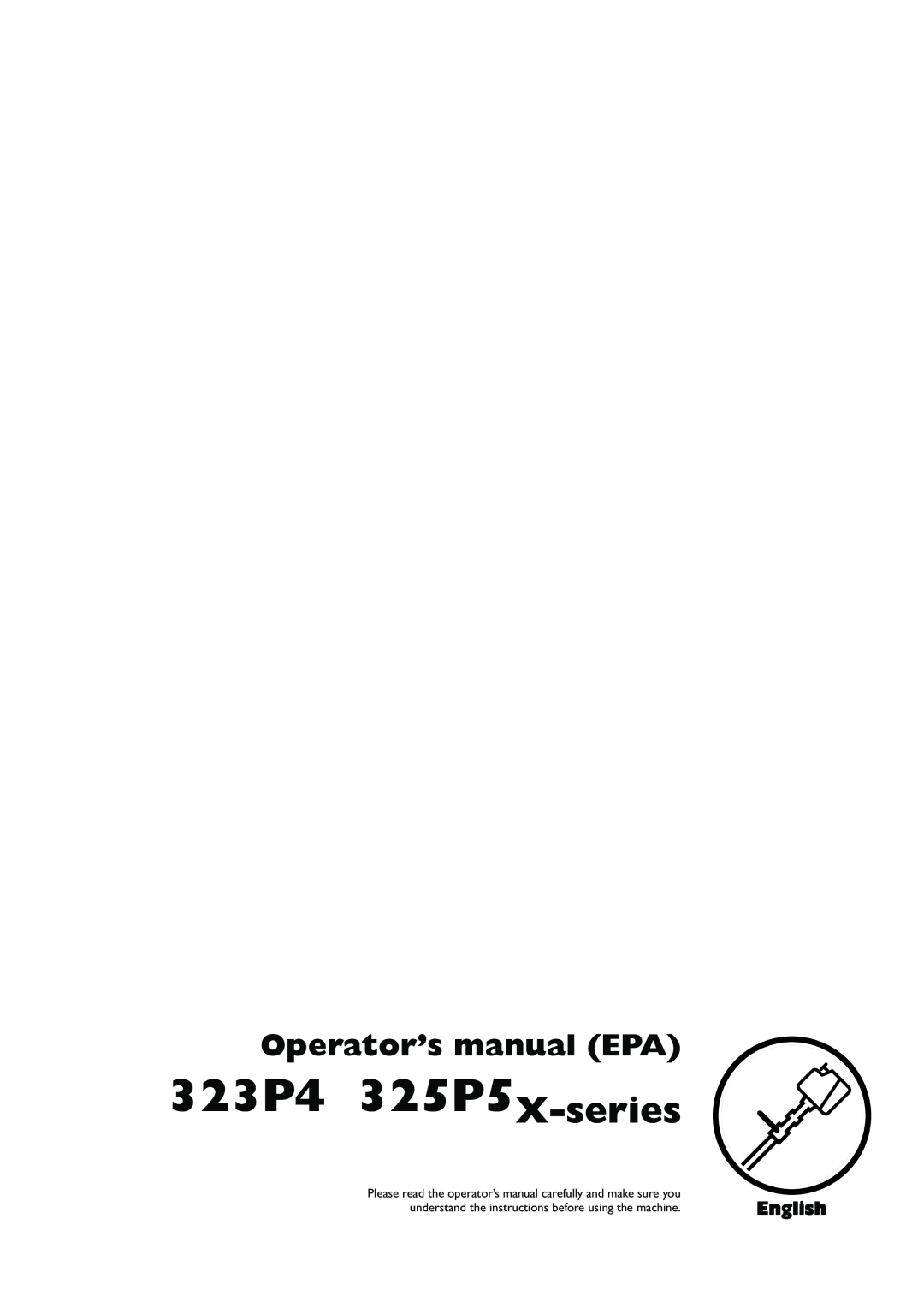 Husqvarna 323P4, 325P5 manual 323P4 325P5X-series, Operator’s manual EPA, English 