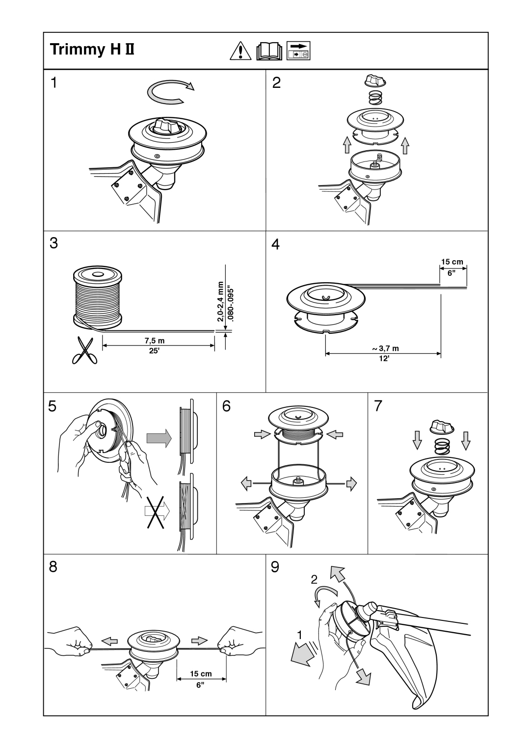 Husqvarna 323RJ manual Trimmy H 