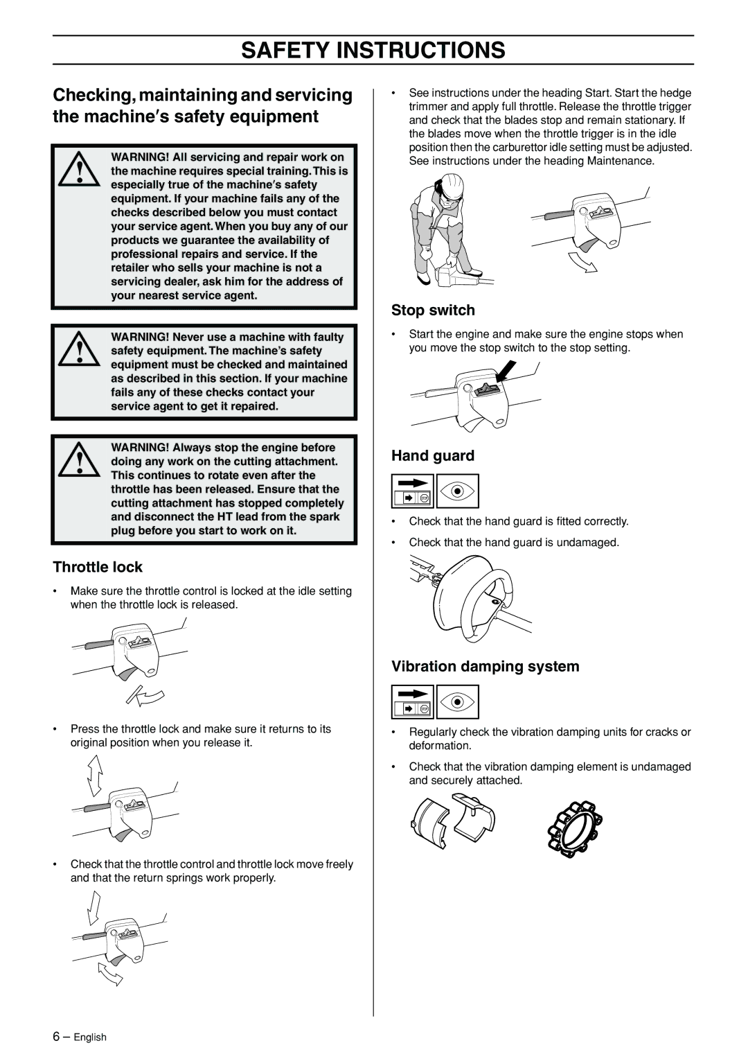 Husqvarna 324HDA55 manual Safety Instructions 