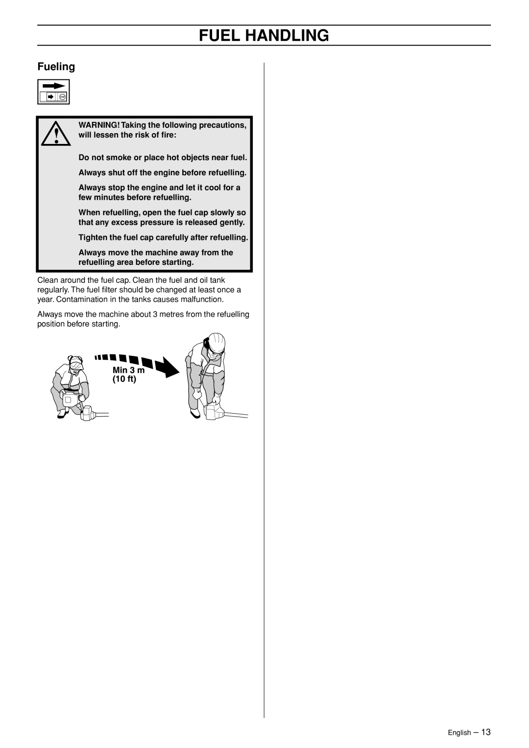 Husqvarna 324L, 324LD manual Fueling 