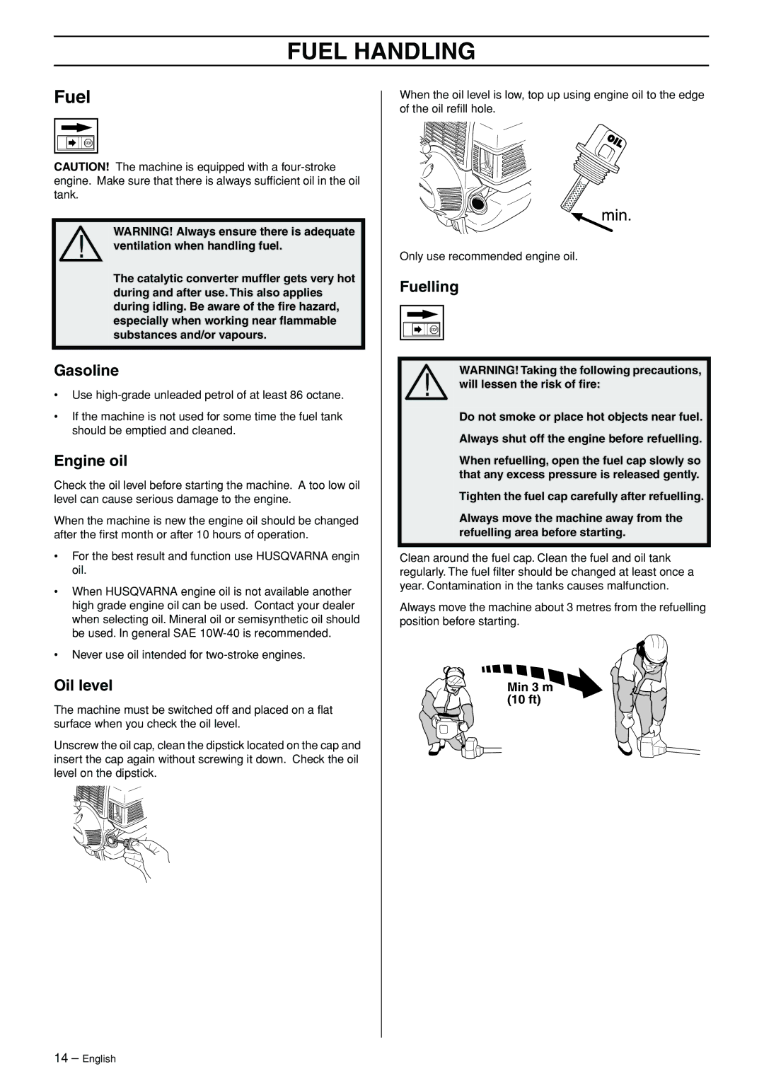 Husqvarna 324LDX-Series, 324LX-Series manual Fuel Handling 