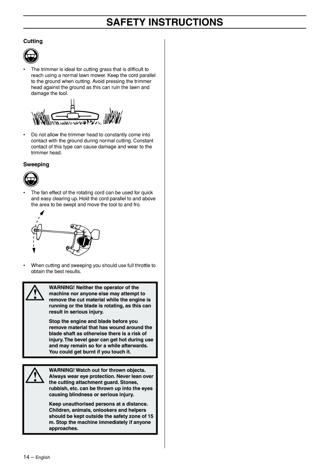 Husqvarna 324RX-Series manual Cutting 