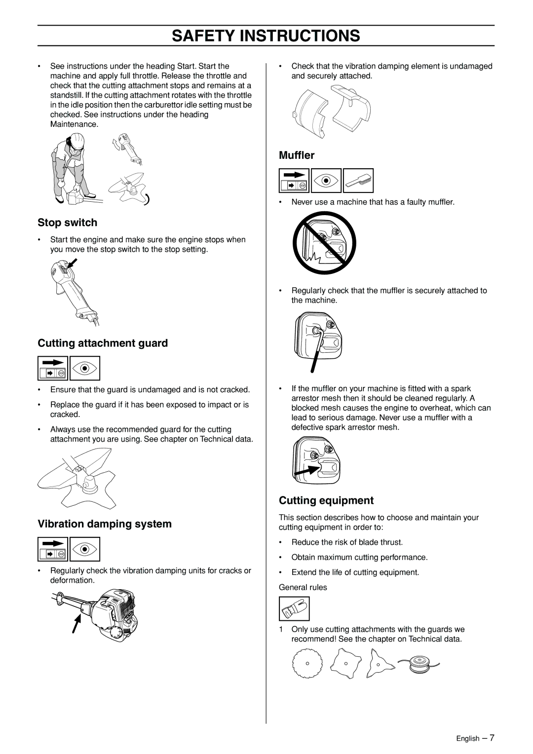 Husqvarna 324RX-Series manual Stop switch 