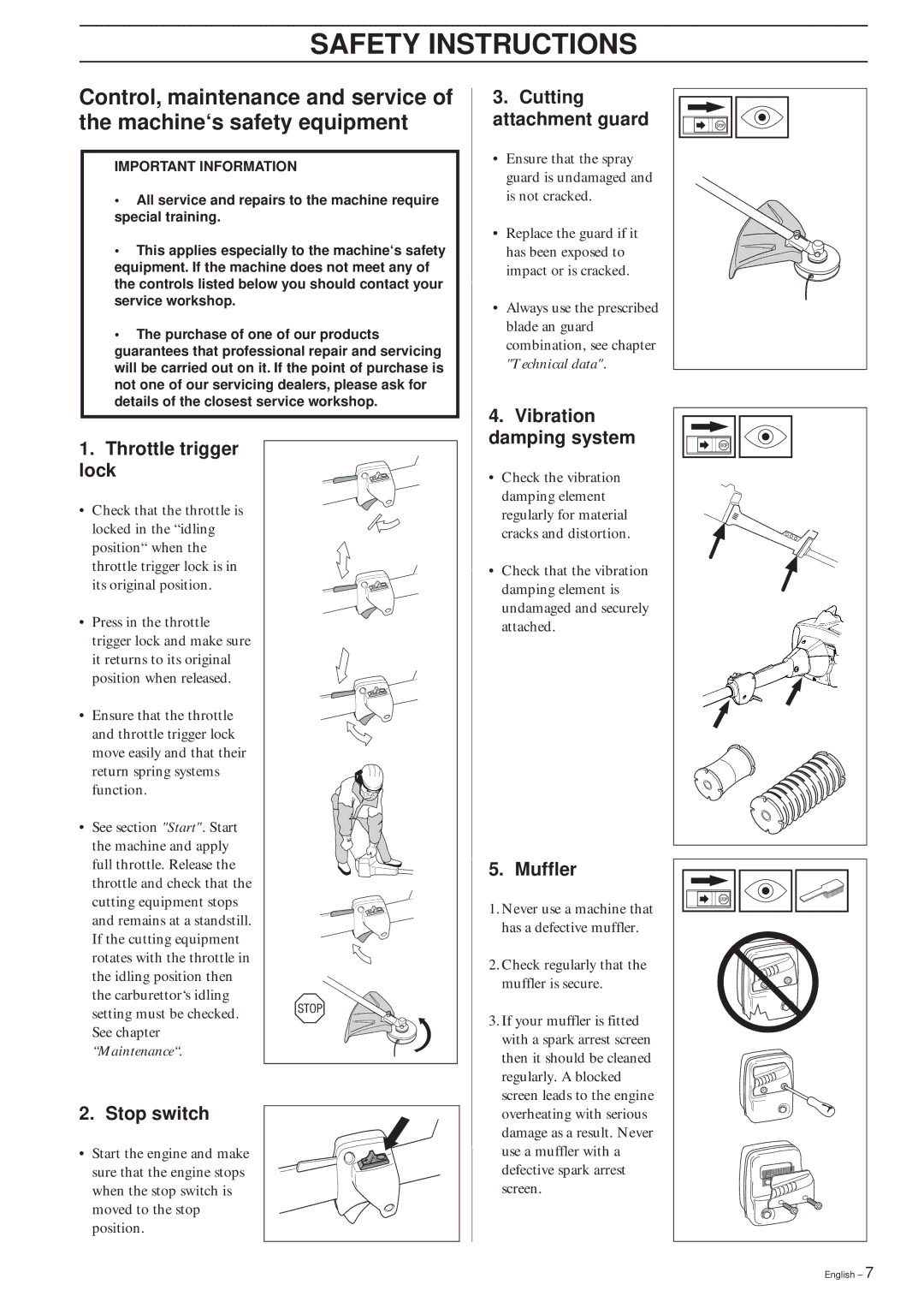 Husqvarna 325RJX-Series manual Maintenance 