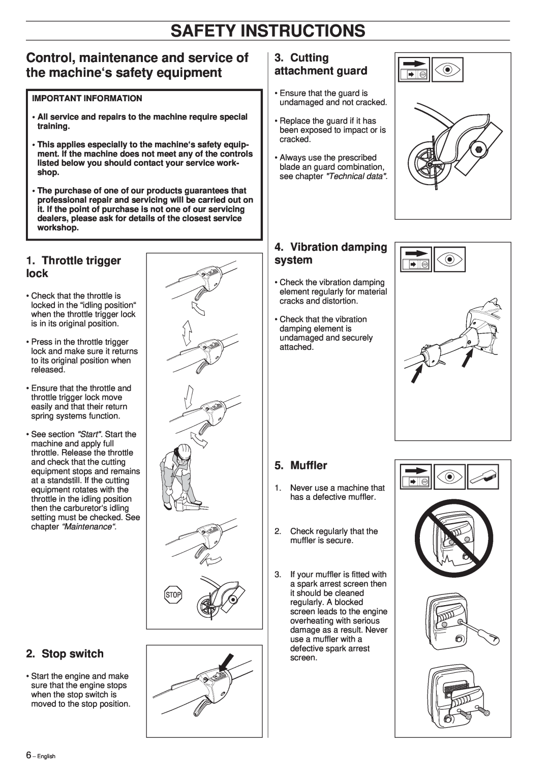 Husqvarna 326EX manual Safety Instructions 